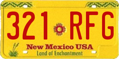 NM license plate 321RFG