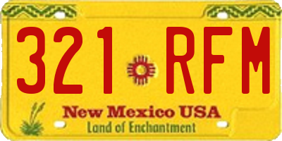 NM license plate 321RFM