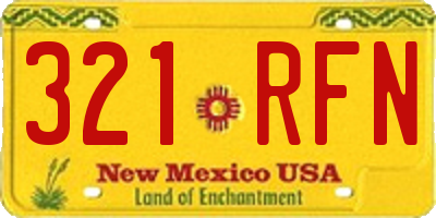 NM license plate 321RFN