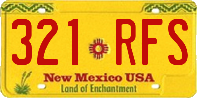NM license plate 321RFS