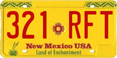 NM license plate 321RFT