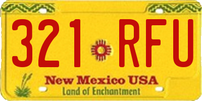 NM license plate 321RFU