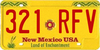 NM license plate 321RFV
