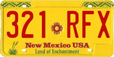 NM license plate 321RFX