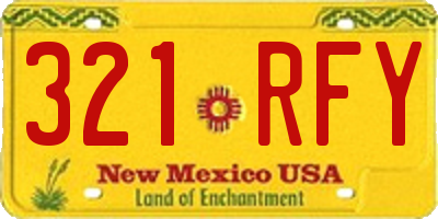 NM license plate 321RFY