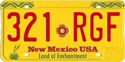 NM license plate 321RGF