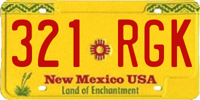 NM license plate 321RGK