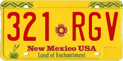 NM license plate 321RGV
