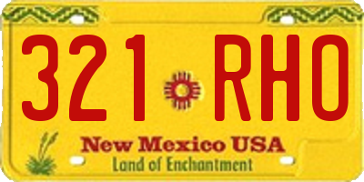 NM license plate 321RHO