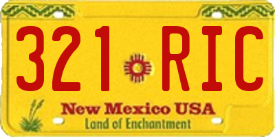 NM license plate 321RIC