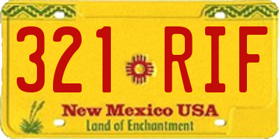 NM license plate 321RIF