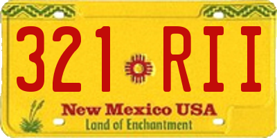 NM license plate 321RII