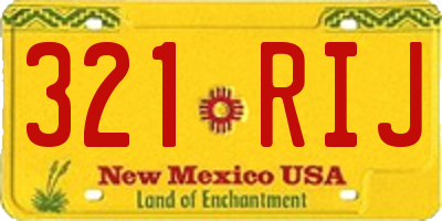 NM license plate 321RIJ