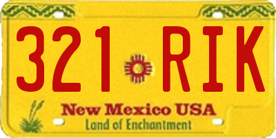 NM license plate 321RIK