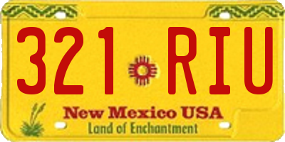 NM license plate 321RIU