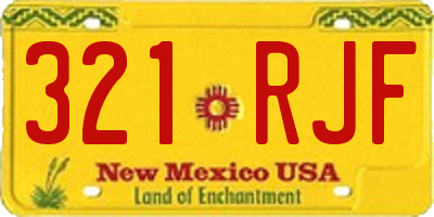 NM license plate 321RJF