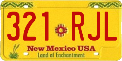 NM license plate 321RJL