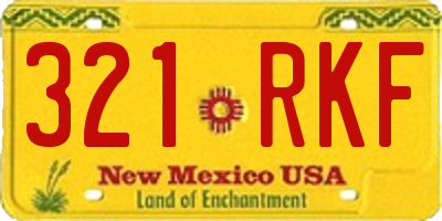 NM license plate 321RKF