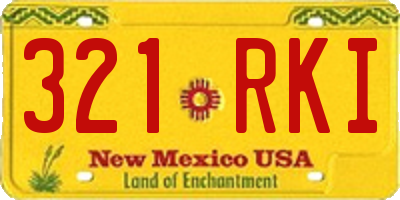 NM license plate 321RKI