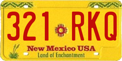 NM license plate 321RKQ