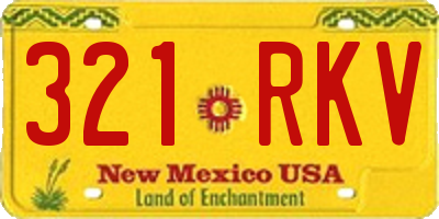 NM license plate 321RKV