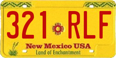 NM license plate 321RLF
