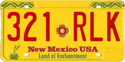 NM license plate 321RLK