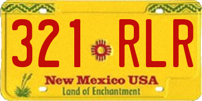 NM license plate 321RLR