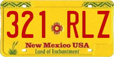 NM license plate 321RLZ