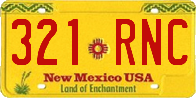 NM license plate 321RNC