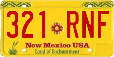 NM license plate 321RNF