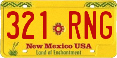 NM license plate 321RNG