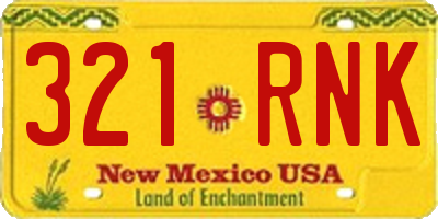 NM license plate 321RNK