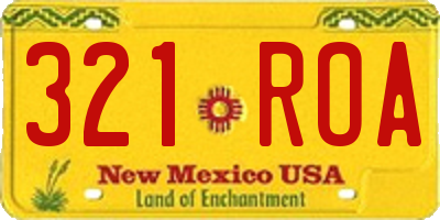 NM license plate 321ROA