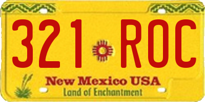 NM license plate 321ROC