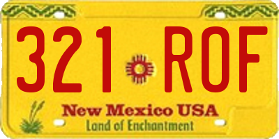 NM license plate 321ROF
