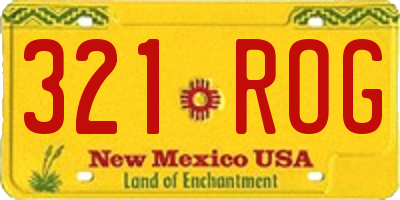 NM license plate 321ROG