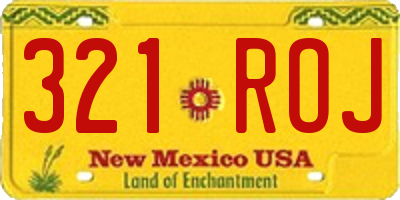 NM license plate 321ROJ