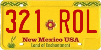 NM license plate 321ROL