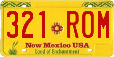 NM license plate 321ROM