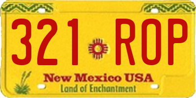 NM license plate 321ROP