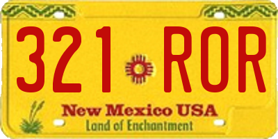 NM license plate 321ROR