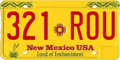 NM license plate 321ROU