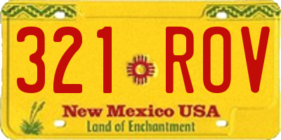 NM license plate 321ROV