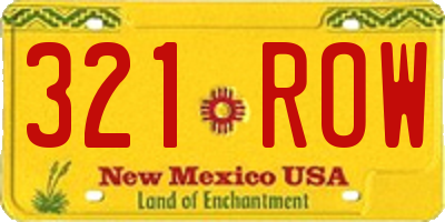 NM license plate 321ROW
