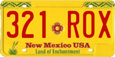 NM license plate 321ROX