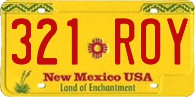 NM license plate 321ROY
