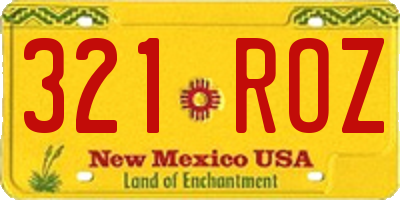 NM license plate 321ROZ