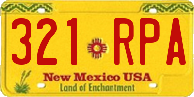 NM license plate 321RPA
