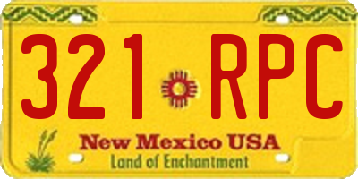 NM license plate 321RPC